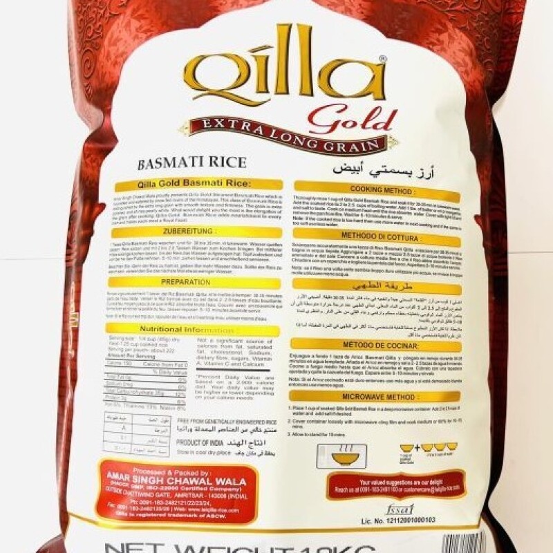 BASMOTI RICE QILLA GOLD LONG GRAIN 10KG